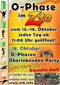 O-Phasen Überlebenden-Party plakat