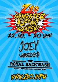 Semesterauftaktkonzert (Joey Voodoo/The Royal Backwash) plakat