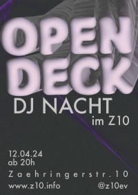 Open Deck DJ Nacht plakat